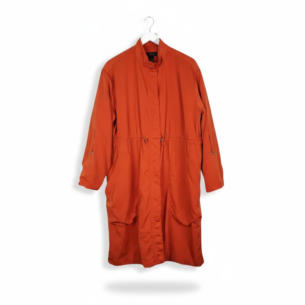 Víctor by Victor Alfaro Orange Zipper All-Weather Trench Coat - L